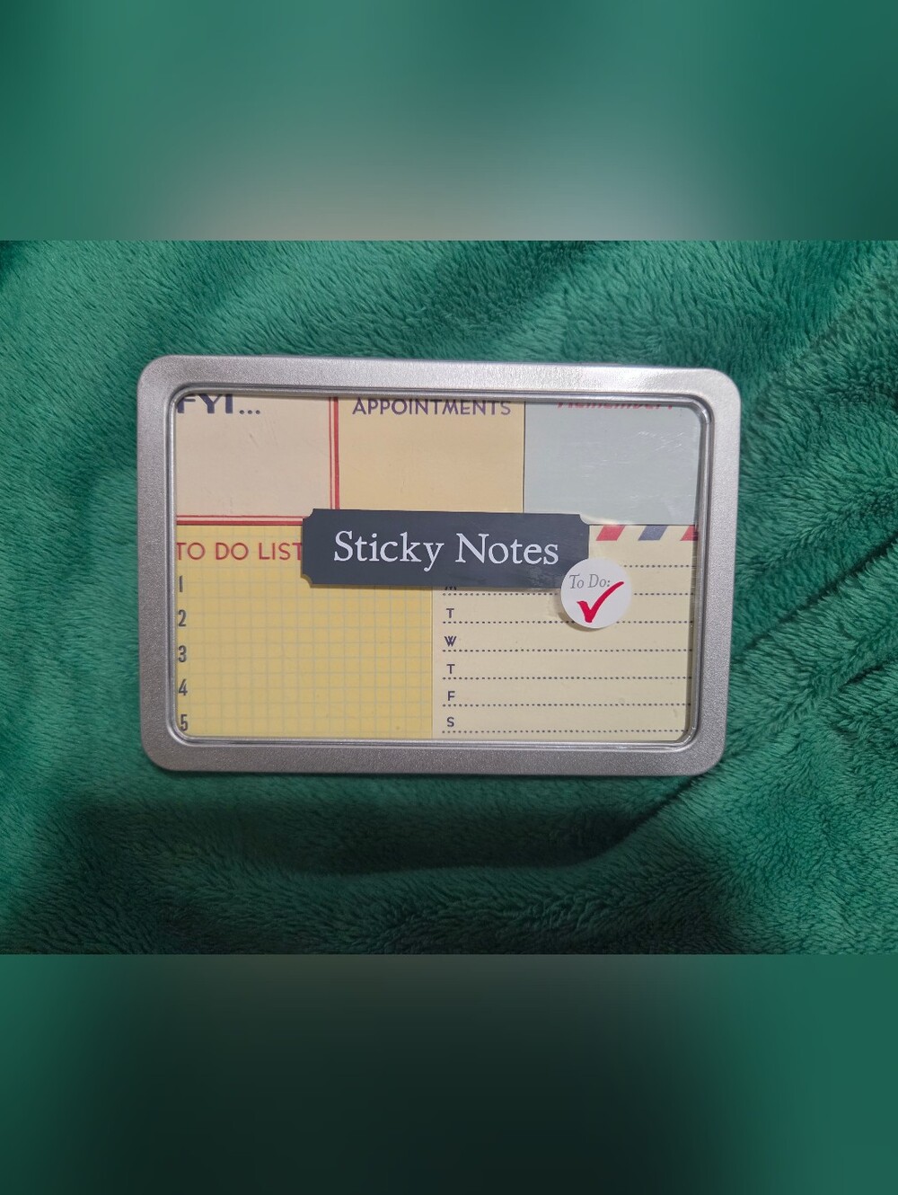 Sticky Notes Desk Organizer Pad - Multicolor